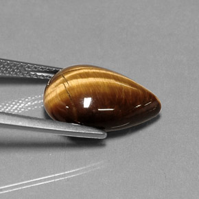 Натуральный коричневый tiger's eye 5,33 карата форма груши, непрозрачный