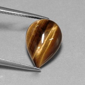 Натуральный коричневый tiger's eye 5,17 карата форма груши, непрозрачный