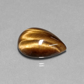 Натуральный коричневый tiger's eye 5,36 карата форма груши, непрозрачный