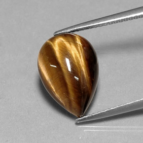 Натуральный коричневый tiger's eye 5,36 карата форма груши, непрозрачный