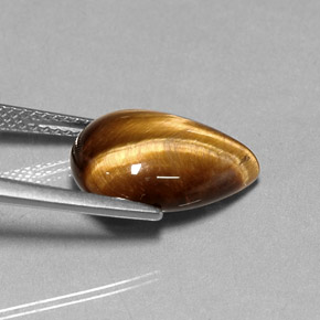 Натуральный коричневый tiger's eye 5,36 карата форма груши, непрозрачный