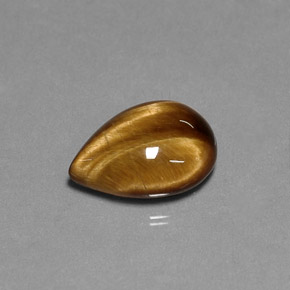 Натуральный коричневый tiger's eye 5,16 карата форма груши, непрозрачный