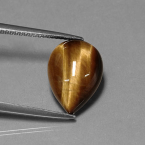 Натуральный коричневый tiger's eye 5,16 карата форма груши, непрозрачный