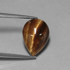 Натуральный коричневый tiger's eye 5,18 карата форма груши, непрозрачный