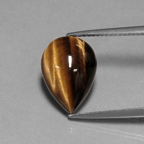 Натуральный коричневый tiger's eye 5,27 карата форма груши, непрозрачный