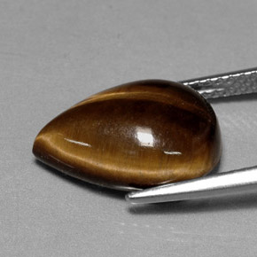 Натуральный коричневый tiger's eye 5,23 карата форма груши, непрозрачный