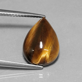 Натуральный коричневый tiger's eye 5,18 карата форма груши, непрозрачный