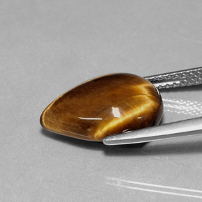 Натуральный коричневый tiger's eye 5,18 карата форма груши, непрозрачный