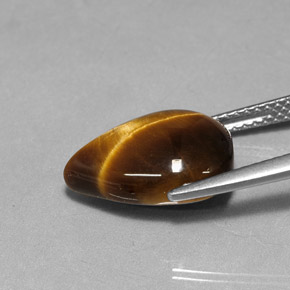 5.09 карата, натуральный Золотисто-коричневый Тигровый глаз, Форма груши, Непрозрачный