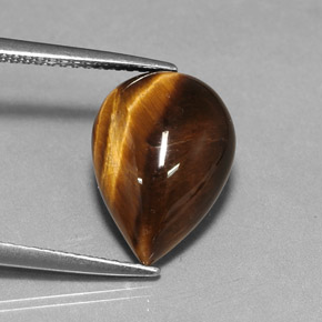 Натуральный коричневый tiger's eye 5,02 карата форма груши, непрозрачный