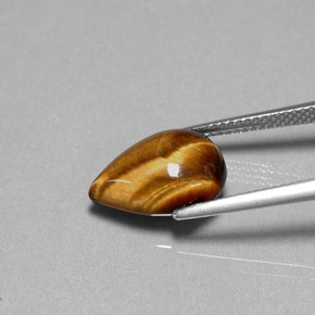 5.01 карата, натуральный Золотисто-коричневый Тигровый глаз, Форма груши, Непрозрачный