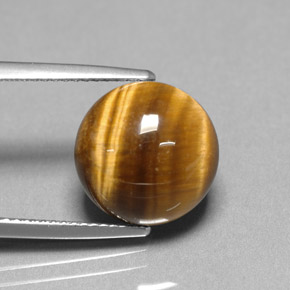 Натуральный коричневый tiger's eye 6,69 карата огранка круг, непрозрачный
