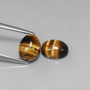  карата, натуральный Золотисто-коричневый Тигровый глаз, Огранка Овал, Непрозрачный