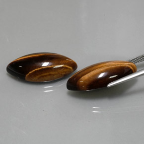  карата, натуральный Золотисто-коричневый Тигровый глаз, Маркиза, Непрозрачный