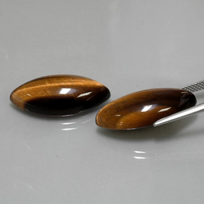  карата, натуральный Золотисто-коричневый Тигровый глаз, Маркиза, Непрозрачный