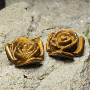 Натуральный коричневый tiger's eye 20,93 карата цветочная огранка, непрозрачный