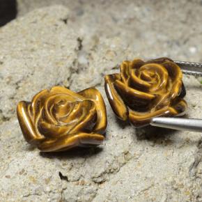 Натуральный коричневый tiger's eye 20,93 карата цветочная огранка, непрозрачный