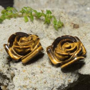 Натуральный коричневый tiger's eye 24,14 карата цветочная огранка, непрозрачный
