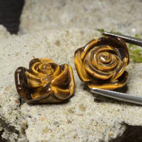 Натуральный коричневый tiger's eye 25,22 карата цветочная огранка, непрозрачный