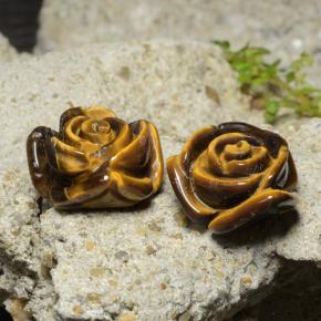 Натуральный коричневый tiger's eye 25,22 карата цветочная огранка, непрозрачный