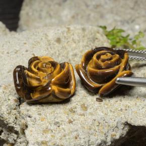 Натуральный коричневый tiger's eye 25,22 карата цветочная огранка, непрозрачный