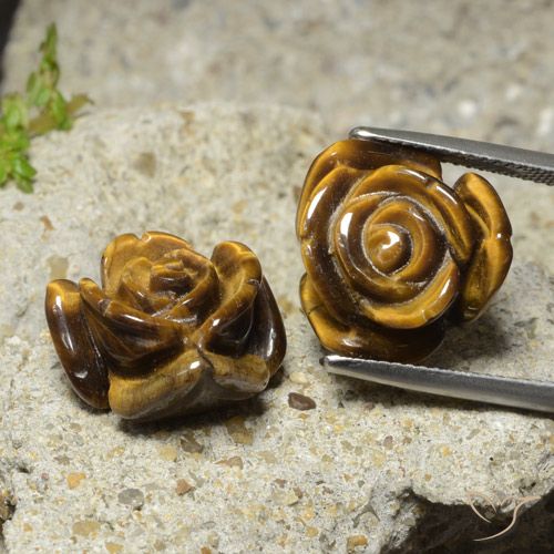 Натуральный коричневый tiger's eye 22,12 карата цветочная огранка, непрозрачный