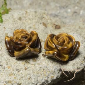 Натуральный коричневый tiger's eye 22,12 карата цветочная огранка, непрозрачный