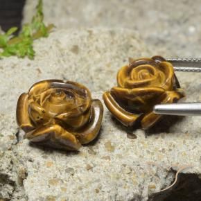 Натуральный коричневый tiger's eye 22,12 карата цветочная огранка, непрозрачный