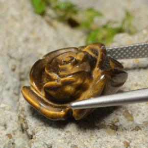 10.98 карата, натуральный Коричневый Тигровый глаз, Огранка Цветок, Непрозрачный