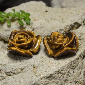 Натуральный коричневый tiger's eye 23,82 карата цветочная огранка, непрозрачный
