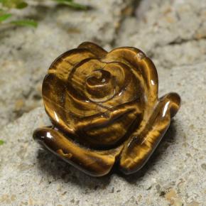 Натуральный коричневый tiger's eye 12,02 карата цветочная огранка, непрозрачный
