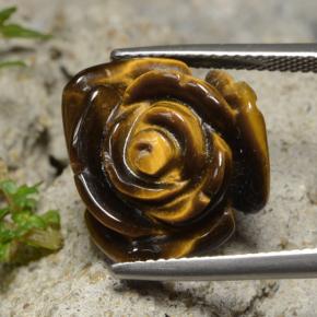 Натуральный коричневый tiger's eye 13,26 карата цветочная огранка, непрозрачный