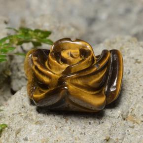 Натуральный коричневый tiger's eye 13,26 карата цветочная огранка, непрозрачный