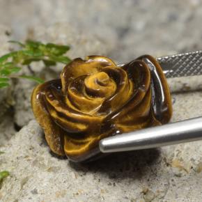Натуральный коричневый tiger's eye 13,26 карата цветочная огранка, непрозрачный