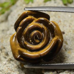 Натуральный коричневый tiger's eye 13,31 карата цветочная огранка, непрозрачный