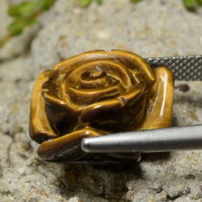 Натуральный коричневый tiger's eye 13,31 карата цветочная огранка, непрозрачный