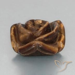Натуральный коричневый tiger's eye 12,89 карата цветочная огранка, непрозрачный