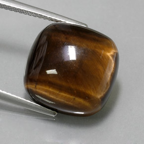 Натуральный коричневый tiger's eye 13,79 карата подушка крой, непрозрачный