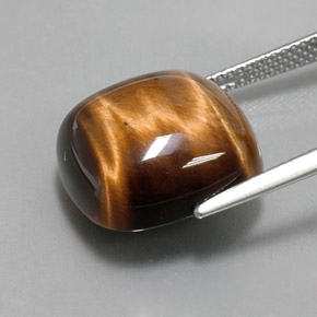 Натуральный коричневый tiger's eye 13,79 карата подушка крой, непрозрачный