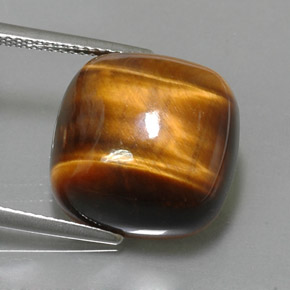 Натуральный коричневый tiger's eye 13,02 карата подушка крой, непрозрачный