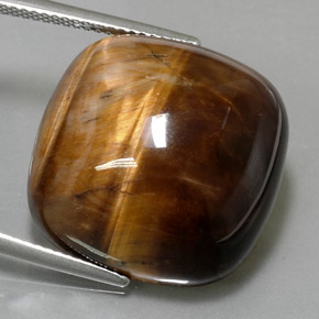 Натуральный коричневый tiger's eye 27,19 карата подушка крой, непрозрачный