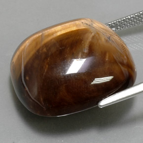 Натуральный коричневый tiger's eye 27,19 карата подушка крой, непрозрачный