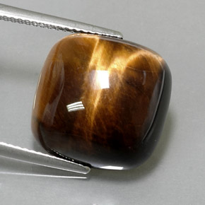 Натуральный коричневый tiger's eye 13,38 карата подушка крой, непрозрачный