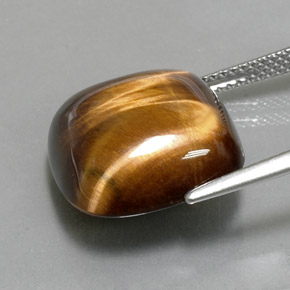 Натуральный коричневый tiger's eye 13,38 карата подушка крой, непрозрачный