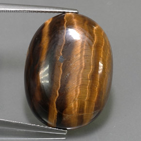 Натуральный коричневый tiger's eye 25,04 карата огранка овал, непрозрачный