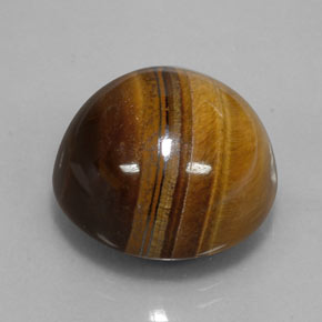 Натуральный коричневый tiger's eye 35,03 карата огранка круг, непрозрачный