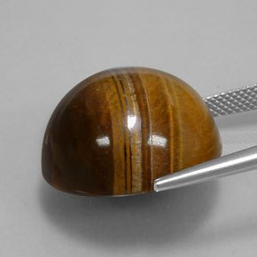 Натуральный коричневый tiger's eye 35,03 карата огранка круг, непрозрачный