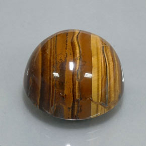 Натуральный коричневый tiger's eye 38,37 карата огранка круг, непрозрачный