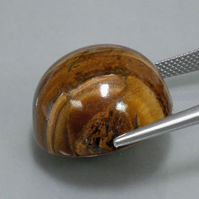 Натуральный коричневый tiger's eye 39,32 карата огранка круг, непрозрачный