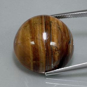 Натуральный коричневый tiger's eye 36,50 карата огранка круг, непрозрачный